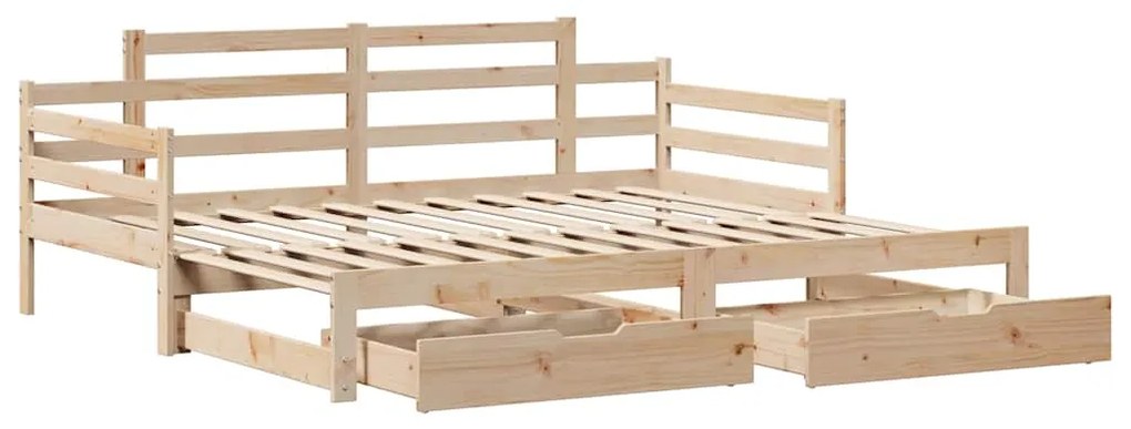 Sofá-cama com gavetão e gavetas sem colchão 90x190 cm