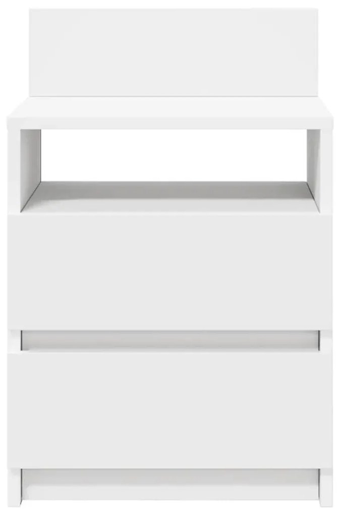 Mesa de cabeceira com 2 gavetas 40x33x60 cm branco