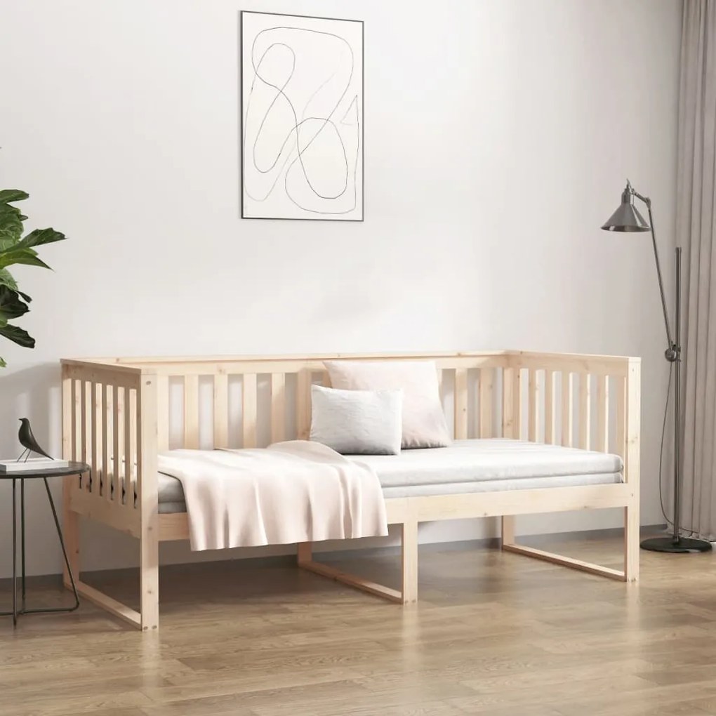 Sofá-cama sem colchão 90x200 cm madeira de pinho maciça