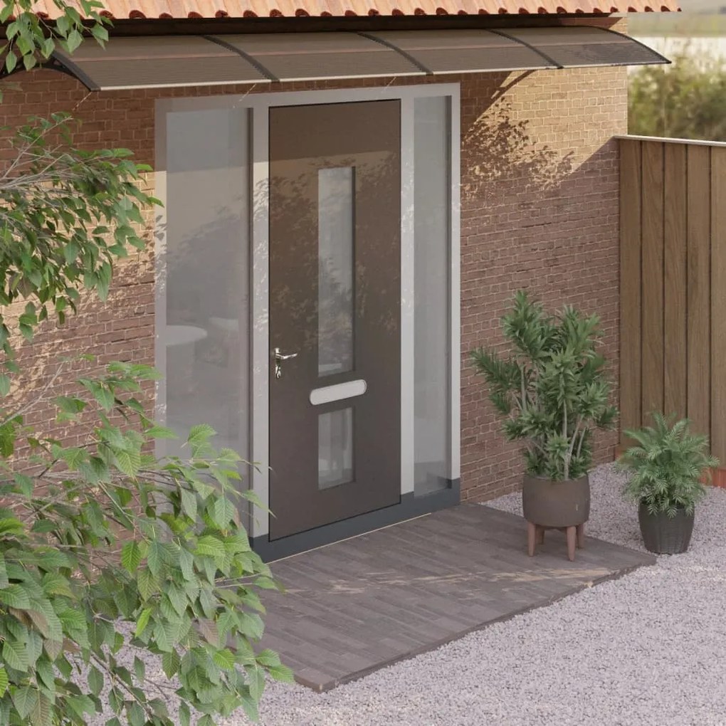 153602 vidaXL Toldo para porta 400x100 cm policarbonato preto