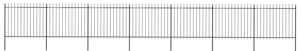 vidaXL Cerca de jardim com topo em lanças 11,9x1,5 m aço preto