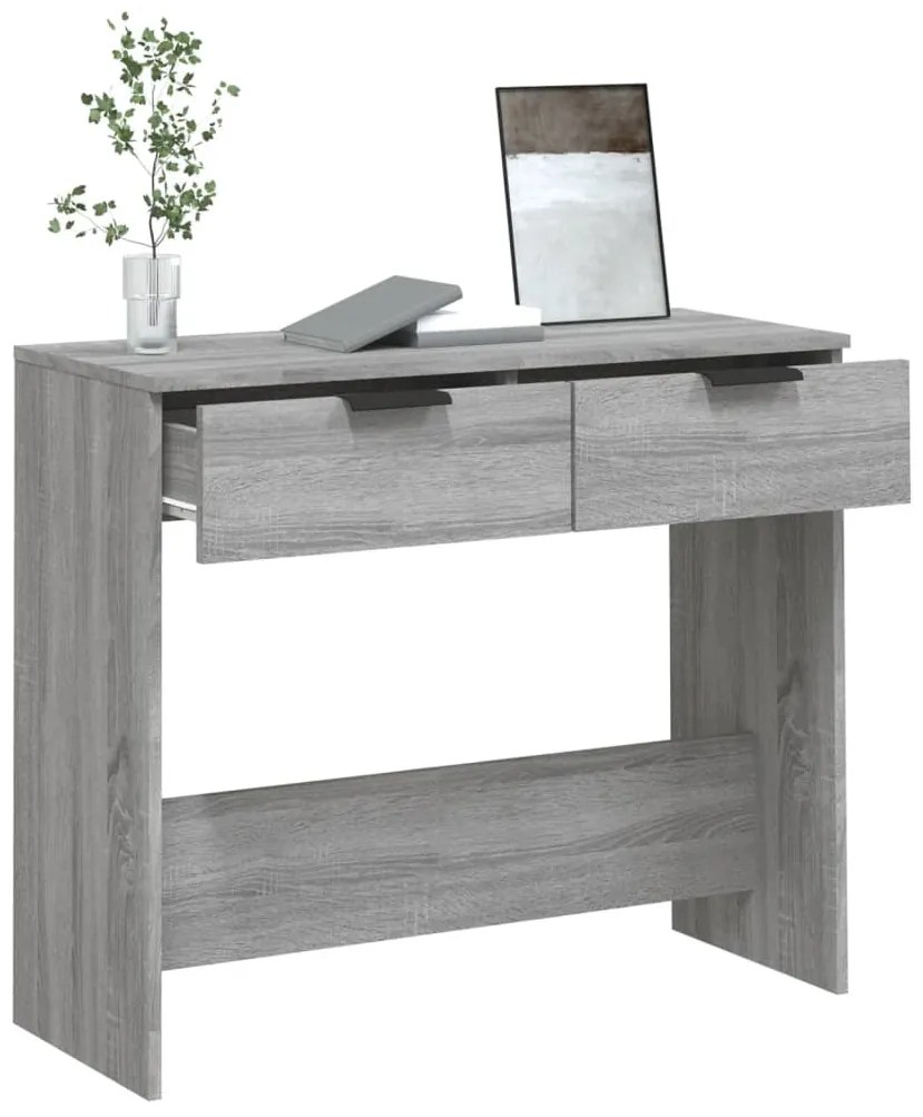 Mesa consola 90x36x75 cm derivados de madeira cinzento sonoma