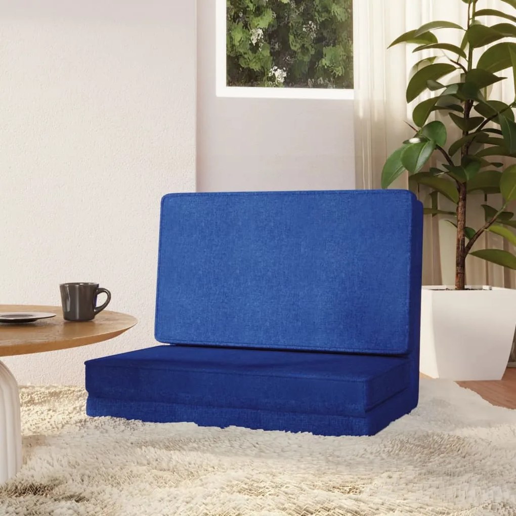 vidaXL Colchão dobrável tecido azul