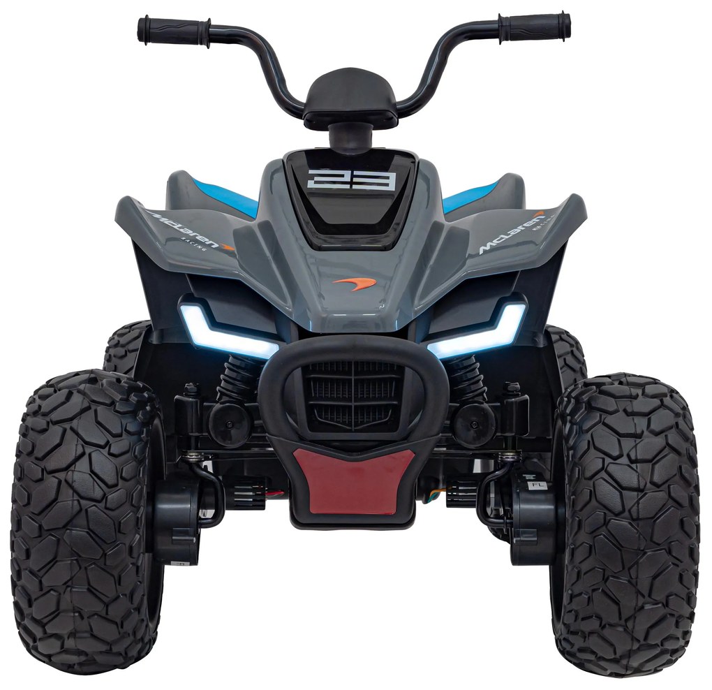 Moto 4 elétrica para crianças 12V 4x4 Mclaren Racing MCL 35, Controle remoto, Rodas Espuma EVA, assento couro ecológico Cinzenta