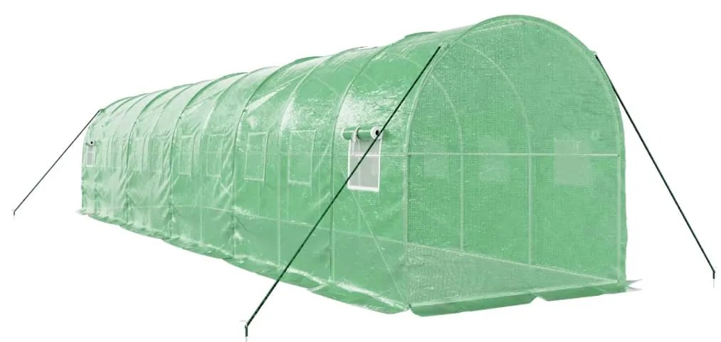 Estufa com estrutura de aço 20 m² 10x2x2 m verde