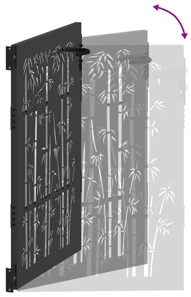 Portão de Jardim Preto 105 x 150 cm Aço com Revestimento em Pó