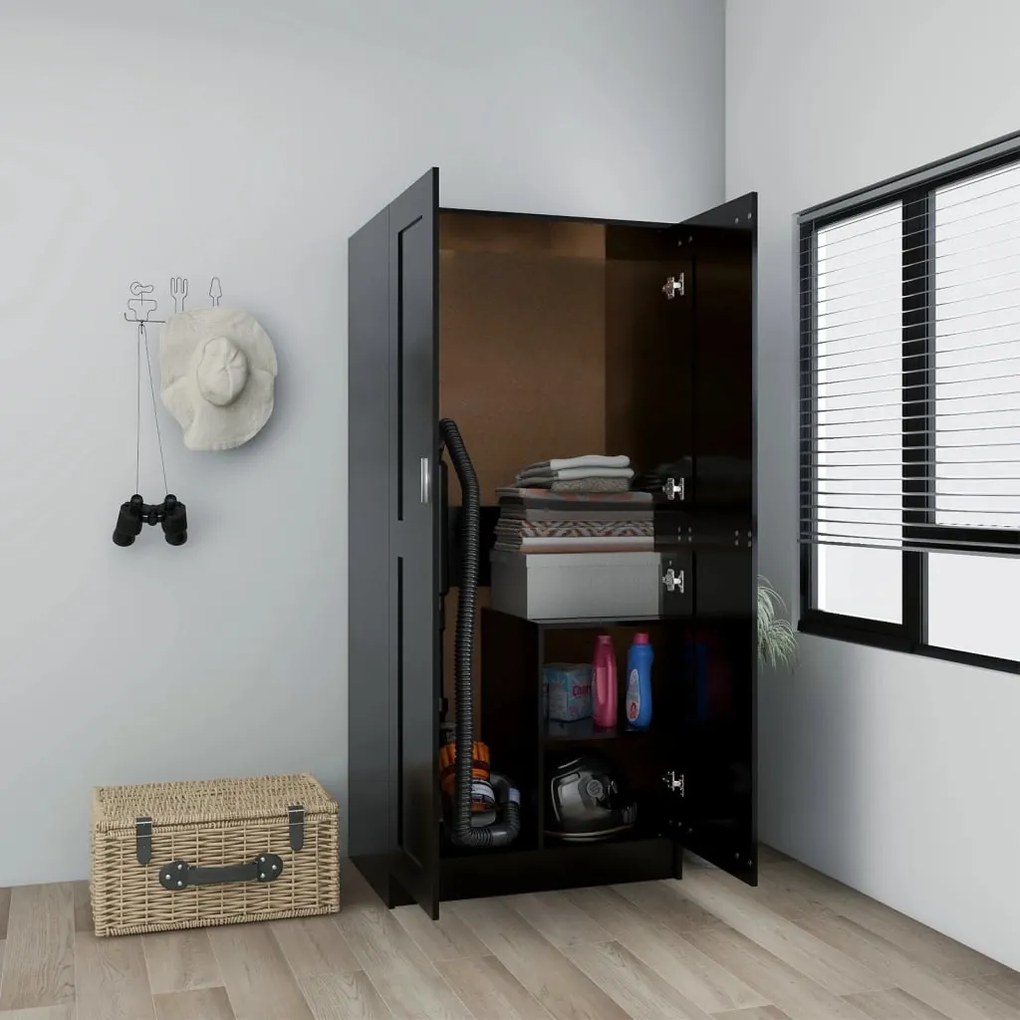 803435 vidaXL Roupeiro 82,5x51,5x180 cm contraplacado preto