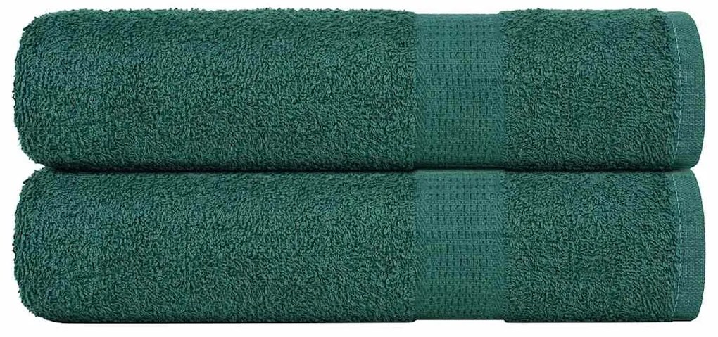 vidaXL Toalhas de banho 2 pcs 100x150 cm 360 gsm 100% algodão verde