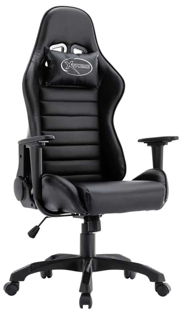 vidaXL Cadeira estilo corrida couro artificial preto
