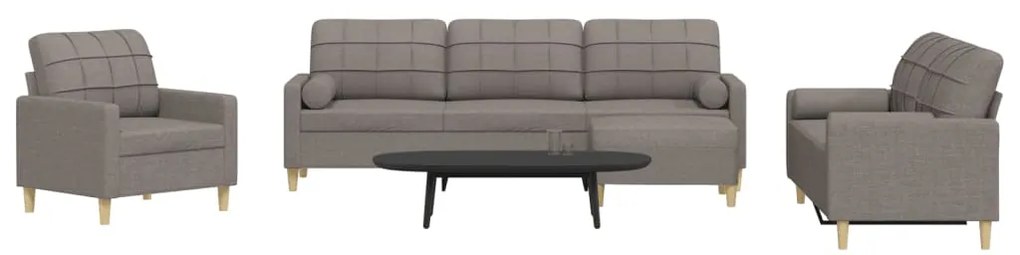 4 pcs conjunto de sofás c/ almofadas/apoio pés tecido