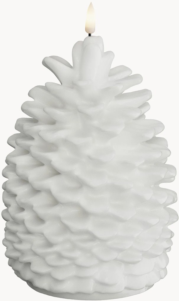 Vela LED artesanal com aspeto de chama real Pine Cone, Alt 19 cm