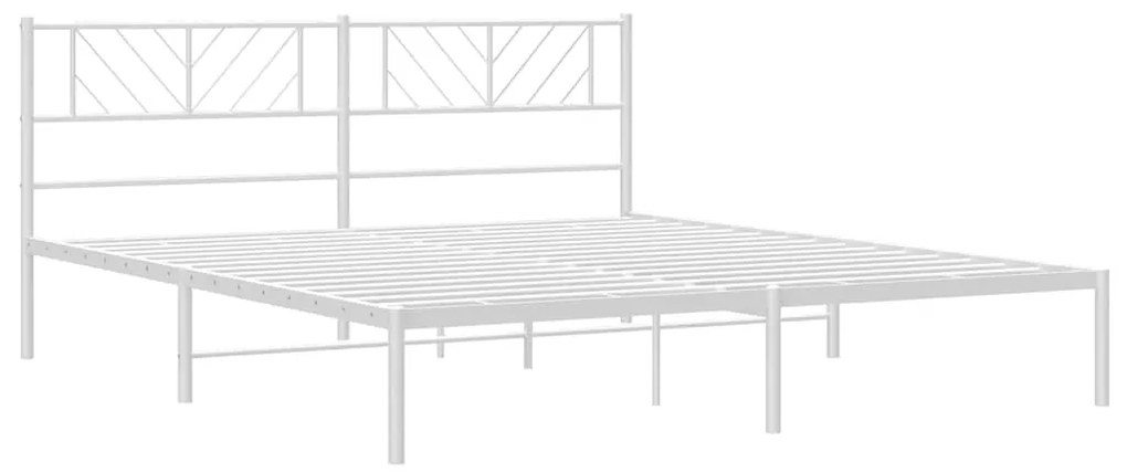 Estrutura de cama com cabeceira 193x203 cm metal branco