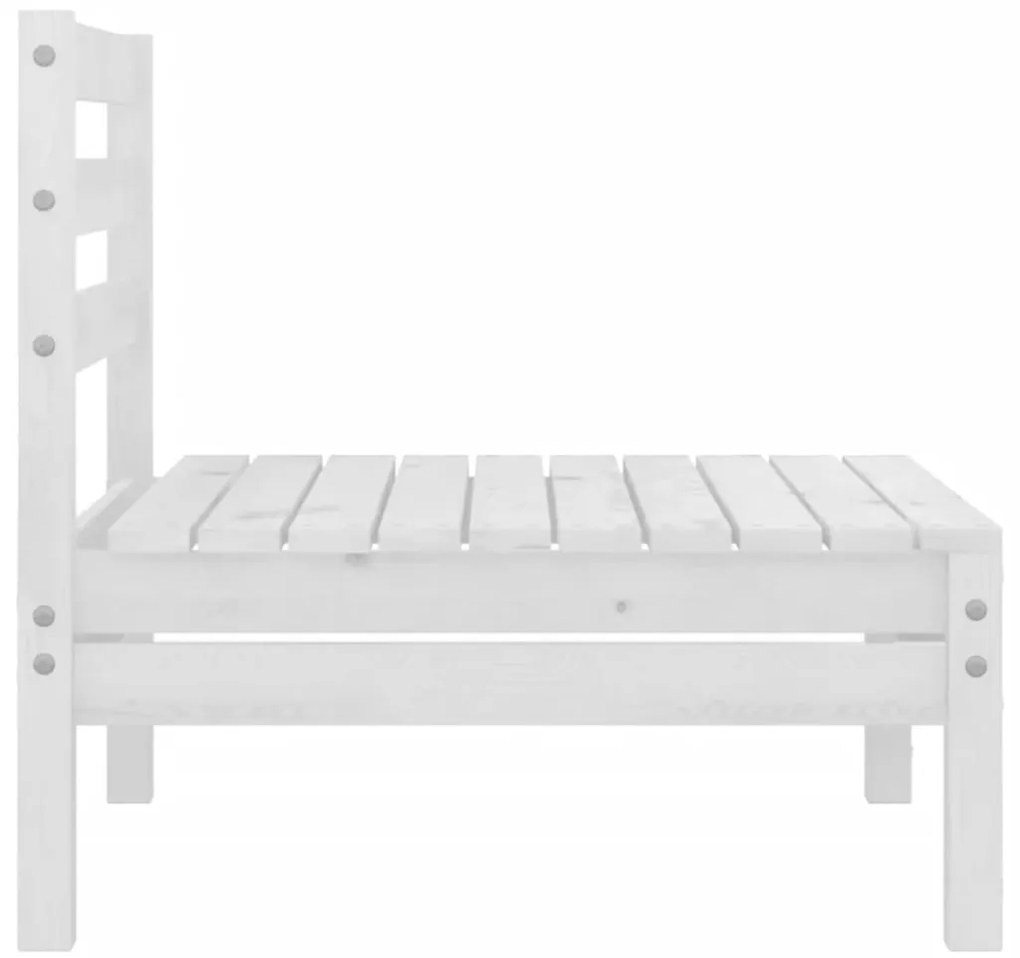 6 pcs conjunto lounge de jardim pinho maciço branco