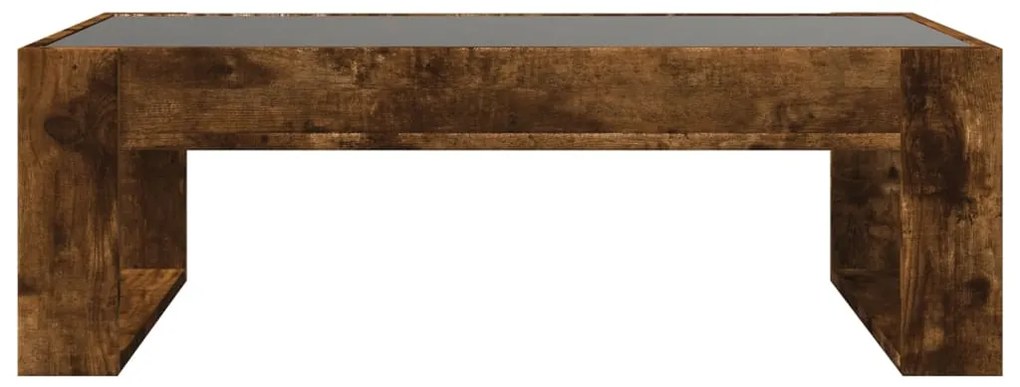 Mesa de centro luzes LED Infinity 90x53x30 cm carvalho fumado