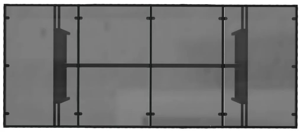 Mesa de jardim com tampo de vidro 190x80x75 cm vime PE preto