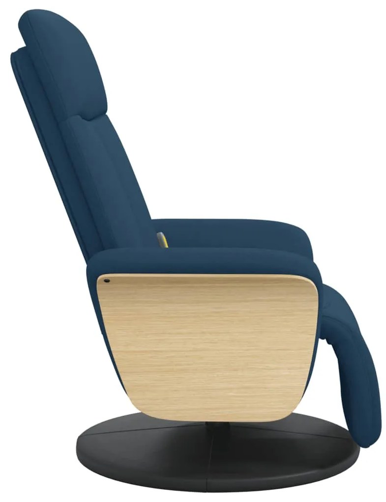 Cadeira de massagens reclinável c/ apoio de pés tecido azul