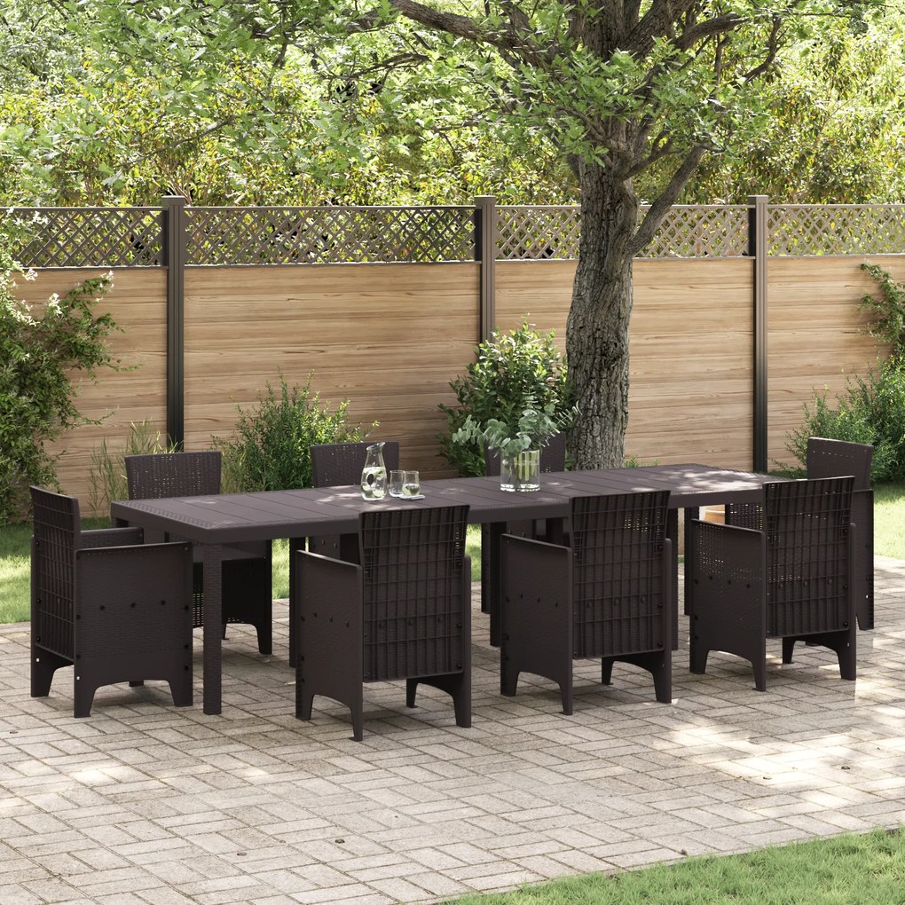 Mesa de Jardim vidaXL Castanha 300x100x73 cm Vime PE