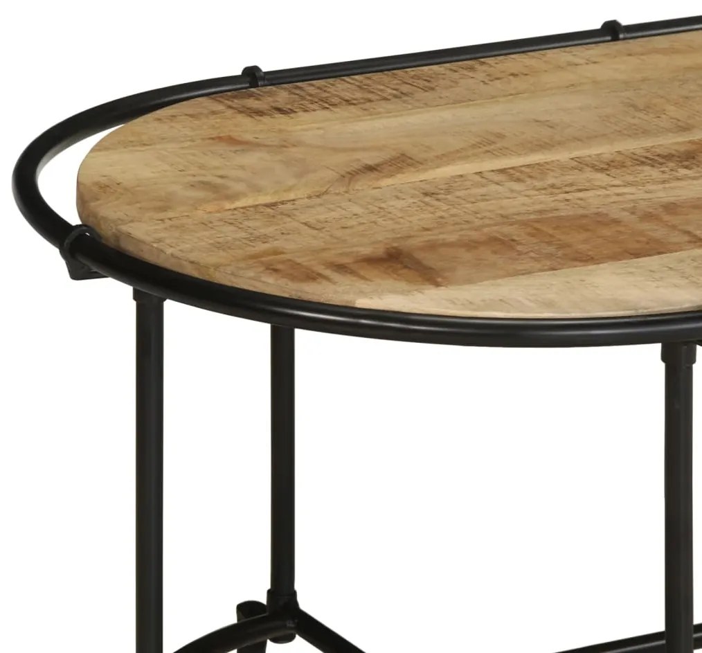 Mesa de centro 110x55x40 cm madeira de mangueira áspera maciça