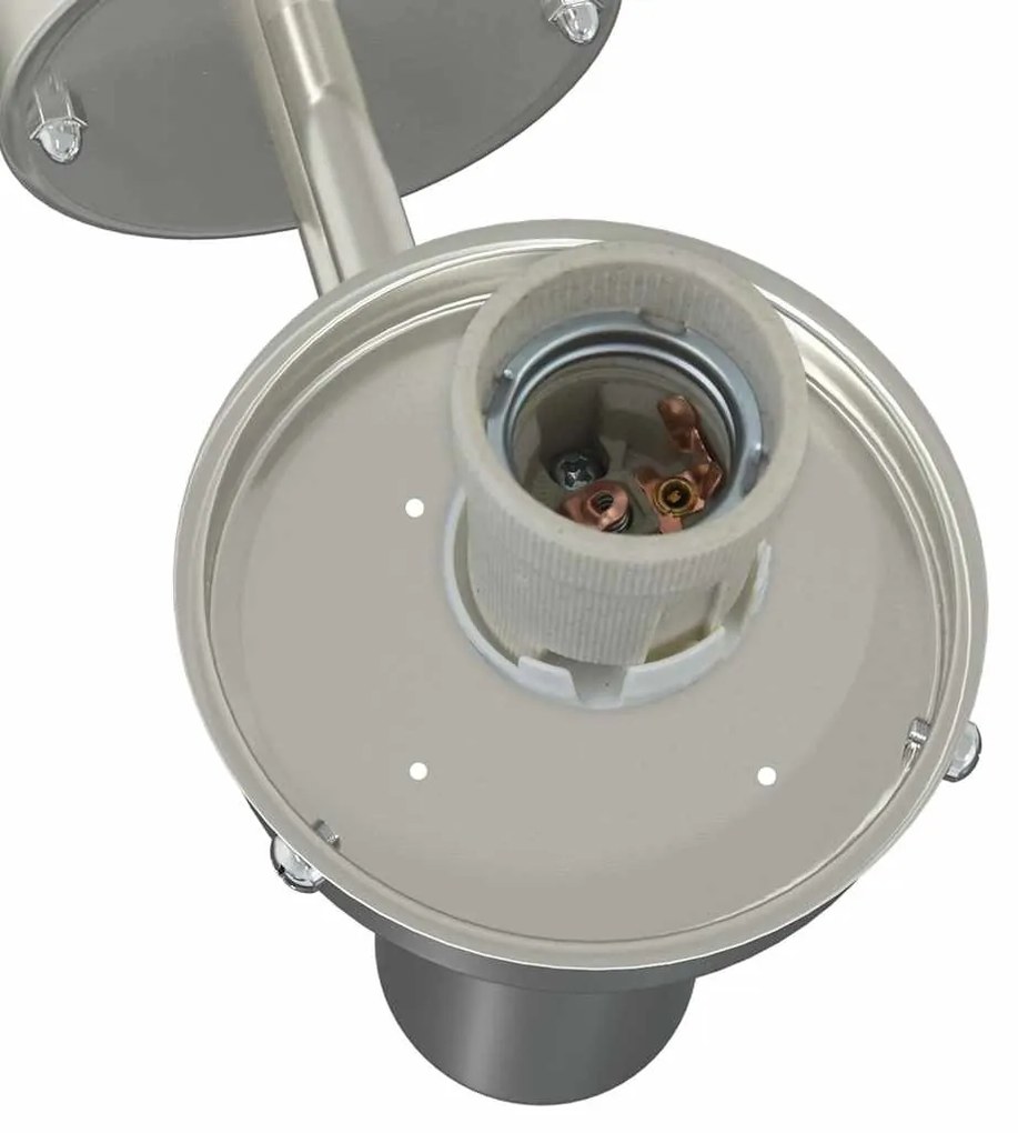 Luminária de Parede Externa Prata Aço Inoxidável IP44