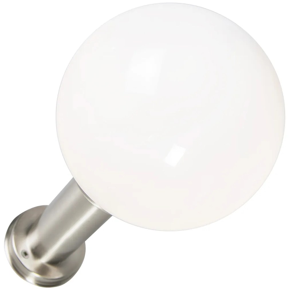 LED Candeeiro de poste exterior inteligente em aço inoxidável 50 cm com Wi-Fi A60 - Sfera Moderno