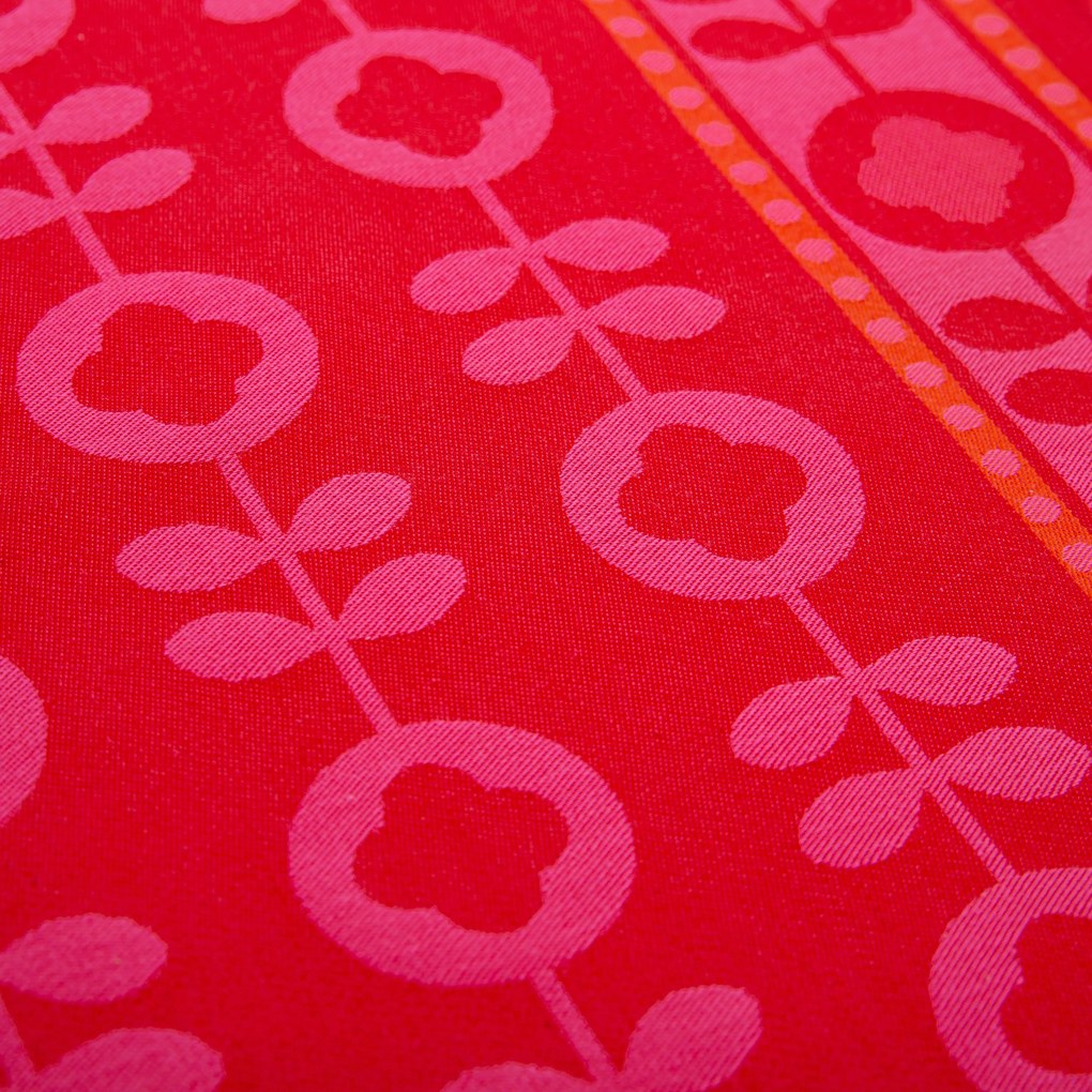 Panos de cozinha tela 65x65 cm - Panos cozinha 100% algodão: 1 Pano Vermelho C/ Rosa
