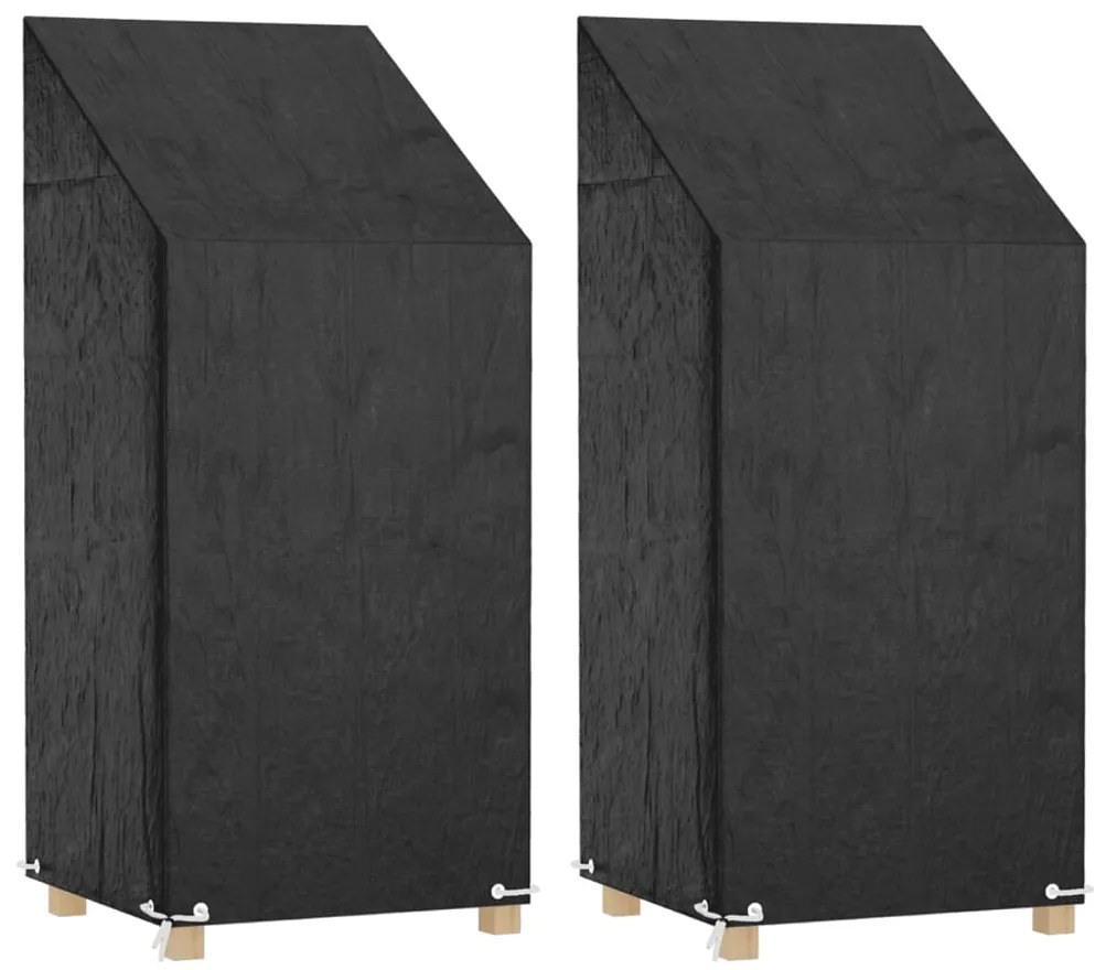 Capas cadeiras jardim 2 pcs 8 ilhós 65x65x110/150cm polietileno