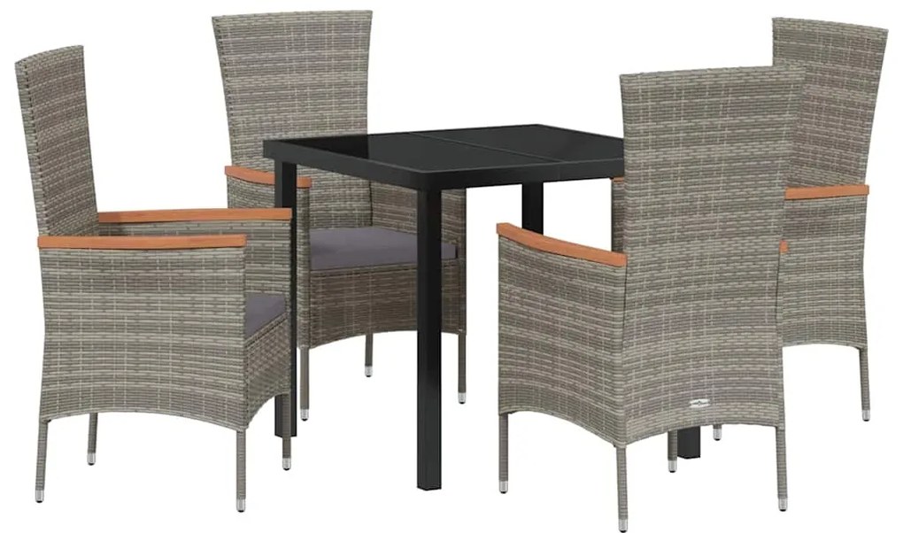 Conjunto de Jantar Jardim 5 pcs Cinzeto 80 x 80 x 73 cm
