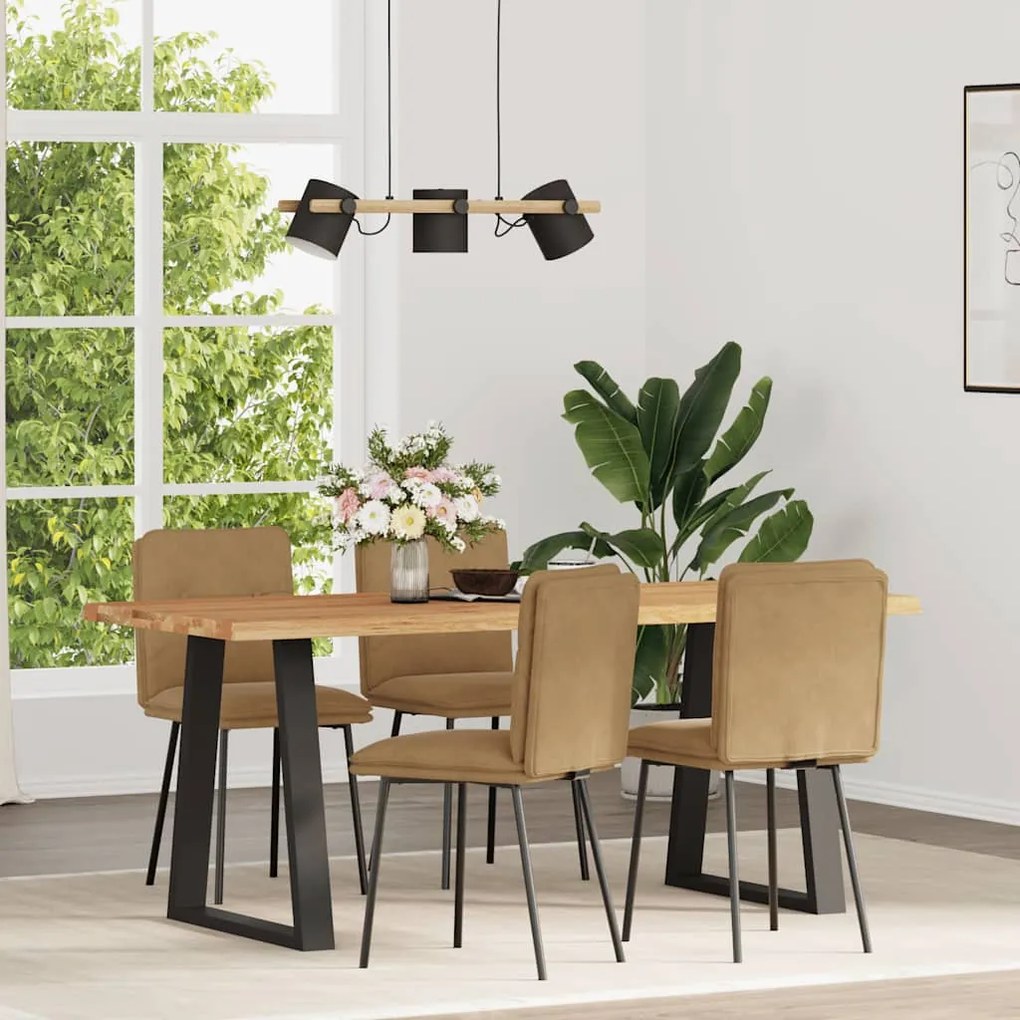 vidaXL Cadeiras de jantar 4 pcs veludo castanho