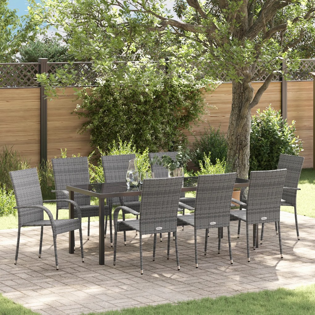 vidaXL Conjunto de Jantar para Jardim em 5 Peças - Ratan Cinza