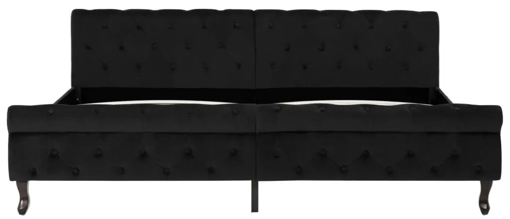 Estrutura de cama 200x200 cm veludo preto