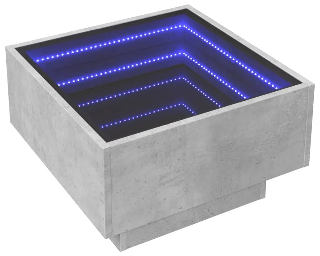 Mesa de centro c/ LEDs 50x50x30 cm derivados de madeira