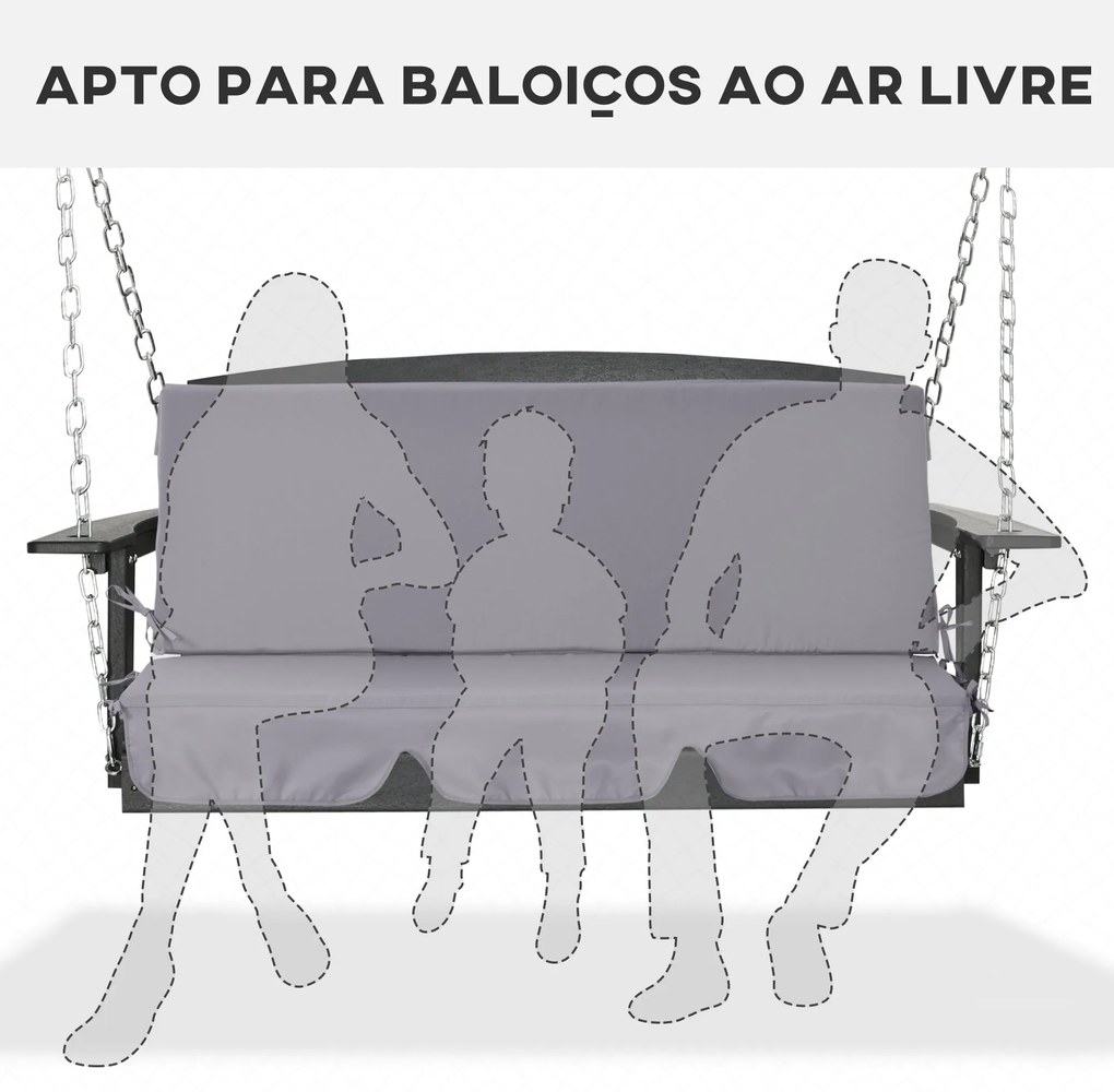 Almofada para Baloiço de 2 Peças 130x45x5 cm Almofada para Baloiço de