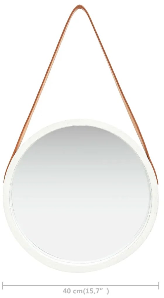 Espelho de parede com alça 40 cm branco