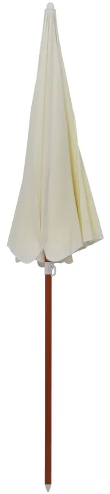 Guarda-sol de jardim com poste de aço 240 cm cor areia