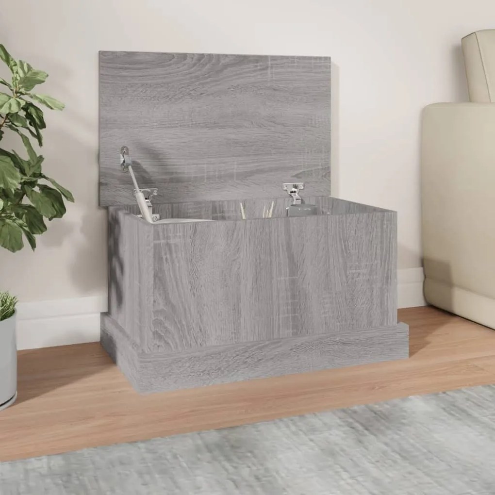 816502 vidaXL Caixa de arrumação 50x30x28 cm derivados madeira cinza sonoma