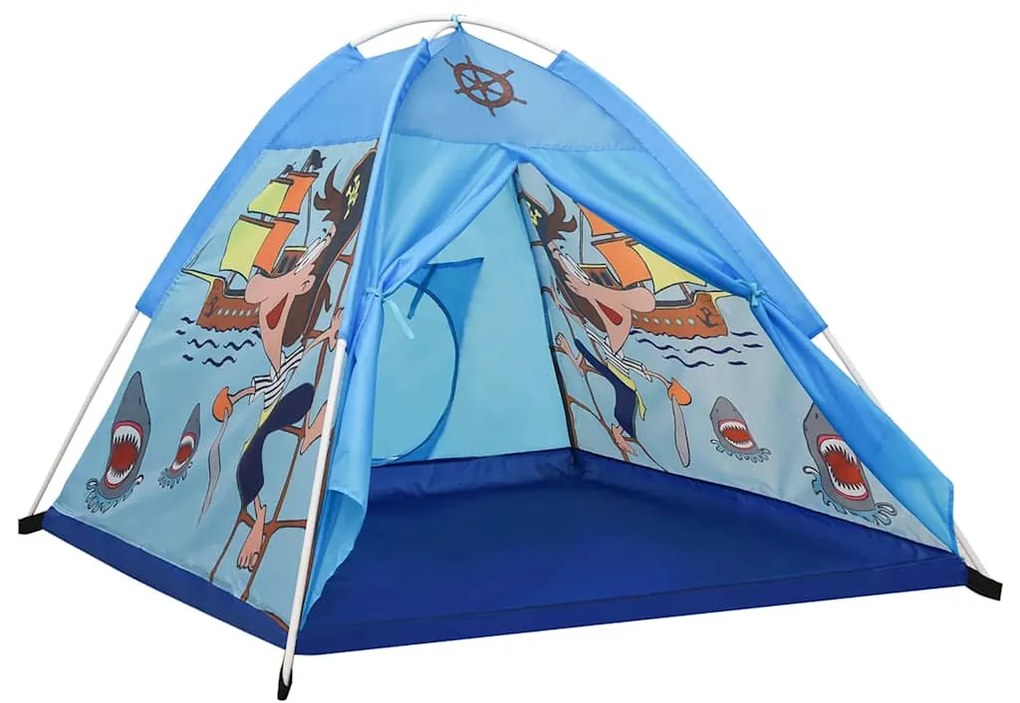 Tenda de brincar infantil com 250 bolas 120x120x90 cm azul