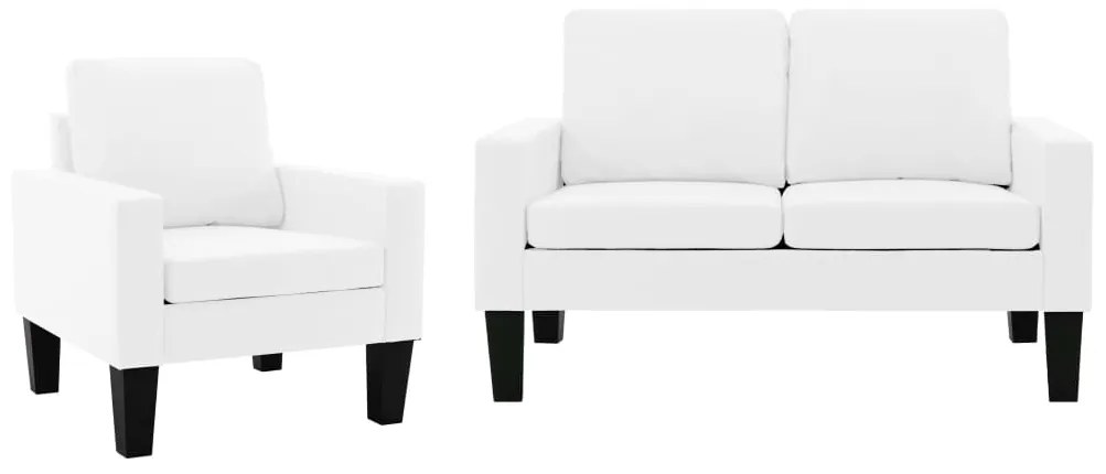 3056660 vidaXL 2 pcs conjunto de sofás couro artificial branco