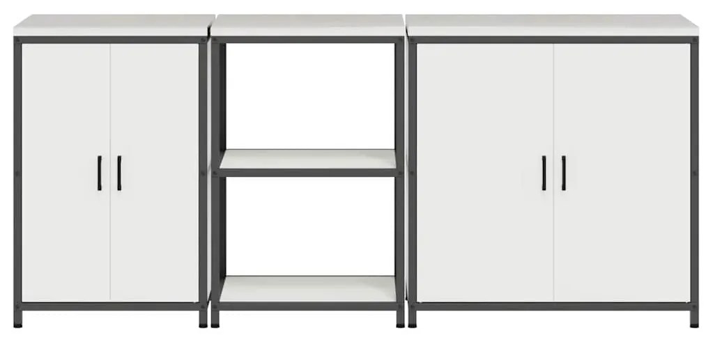 Conjunto de Armazenamento de Cozinha 3 pcs Branco