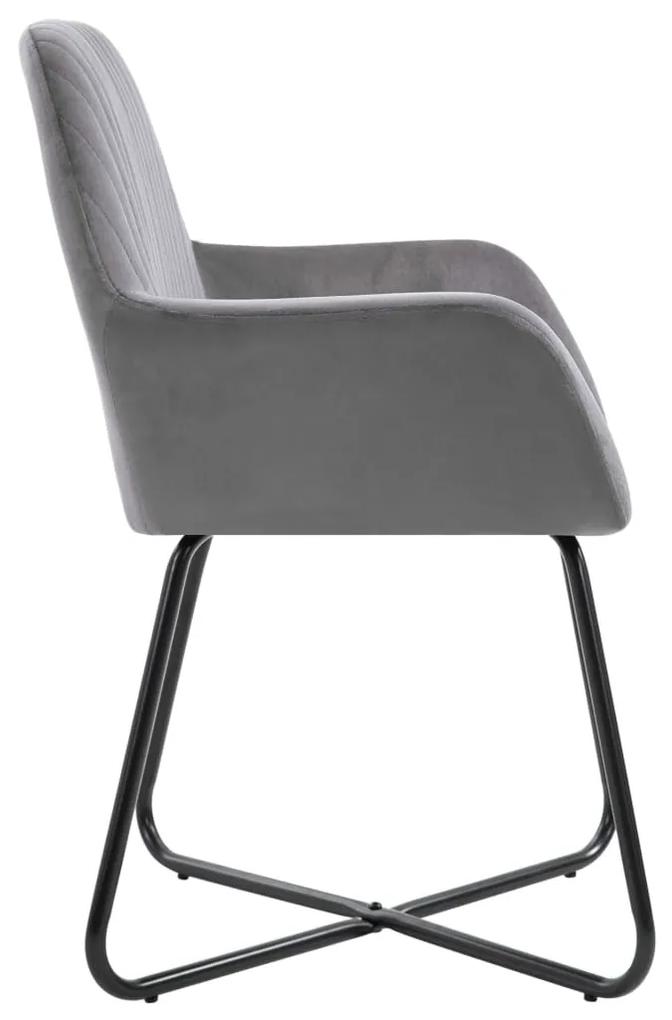 Conjunto de 2 Cadeiras Luce em Veludo - Cinzento - Design Nórdico