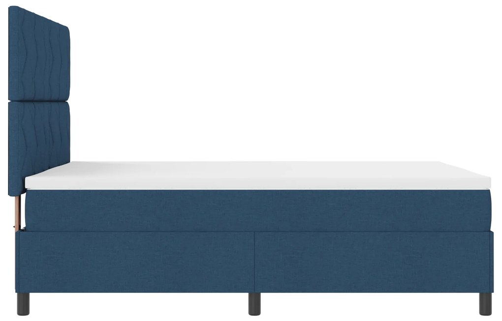Cama Box Spring com Colchão Azul 140x200 cm Tecido