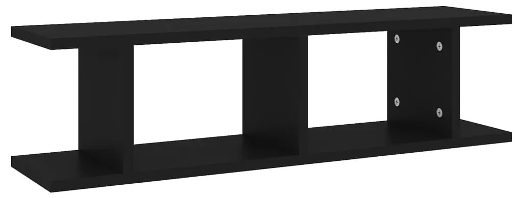 Estantes de parede 2 pcs 78x18x20 cm deriv. madeira preto