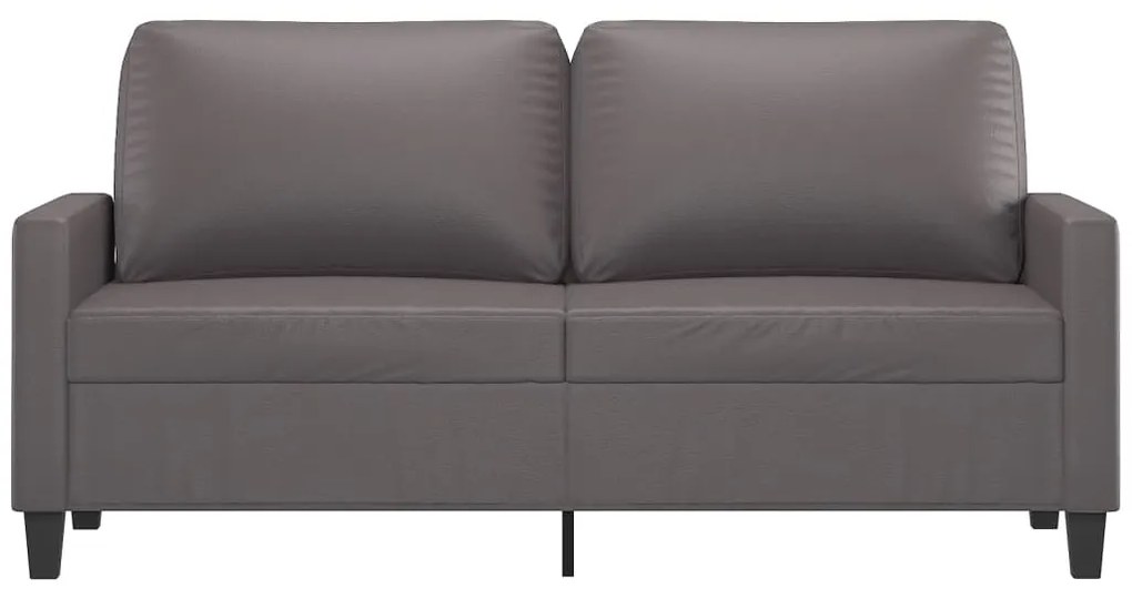 Sofá de 2 lugares 140 cm couro artificial cinza