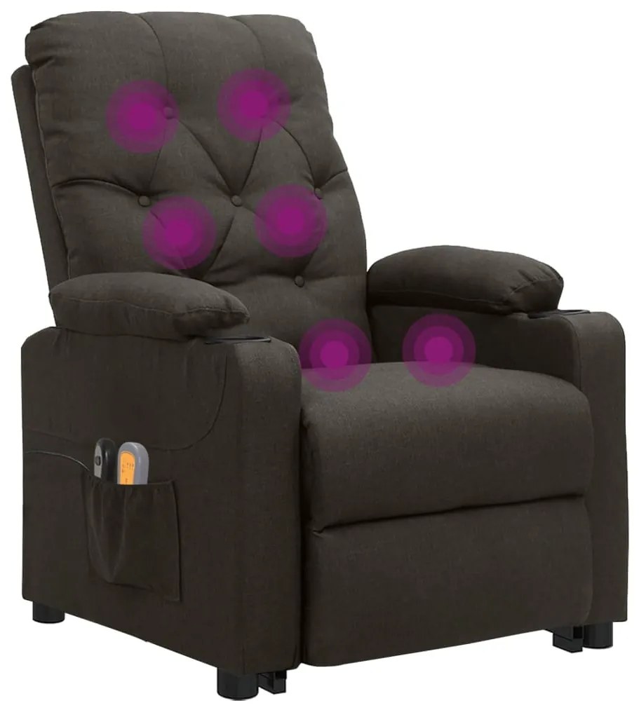 Poltrona de massagens tecido cinzento-acastanhado