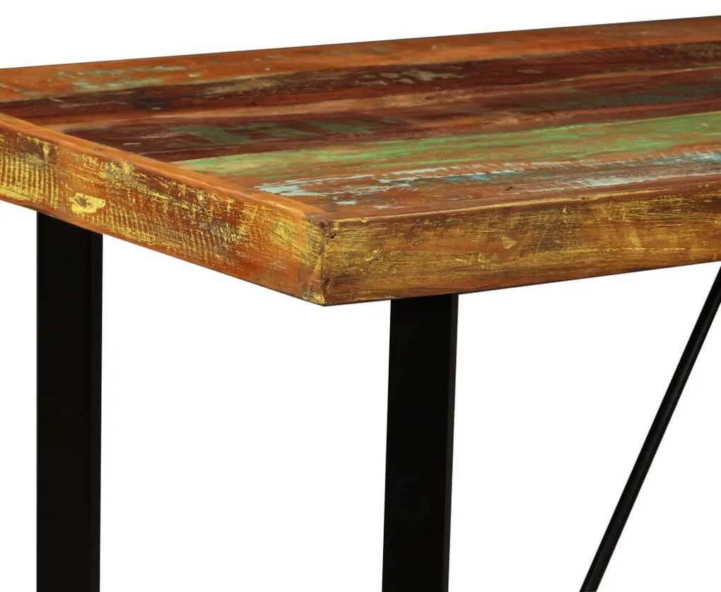 Mesa de bar em madeira reciclada maciça 120x60x107 cm