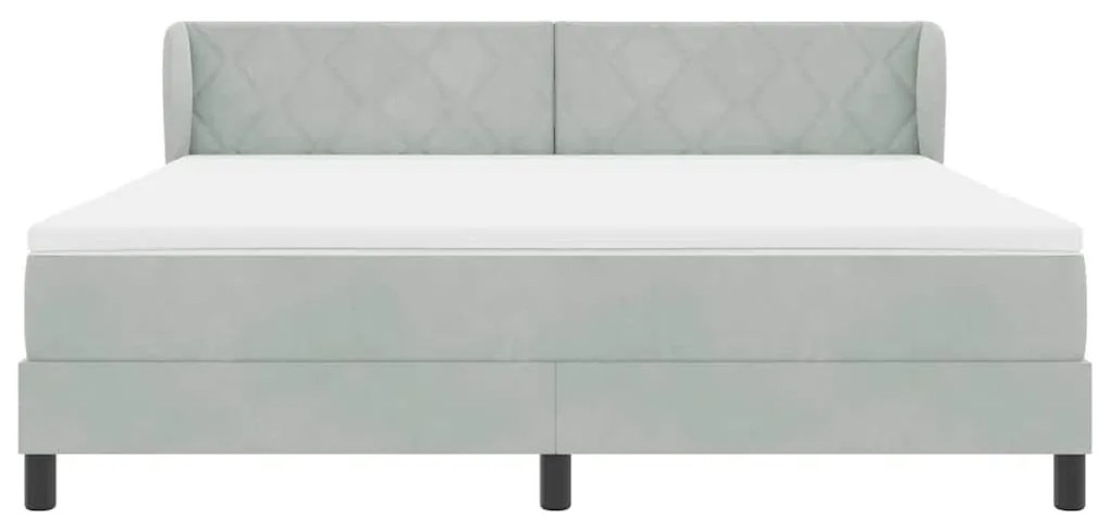 Cama Box com Colchão vidaXL Cinza Claro 180x200 cm em Veludo
