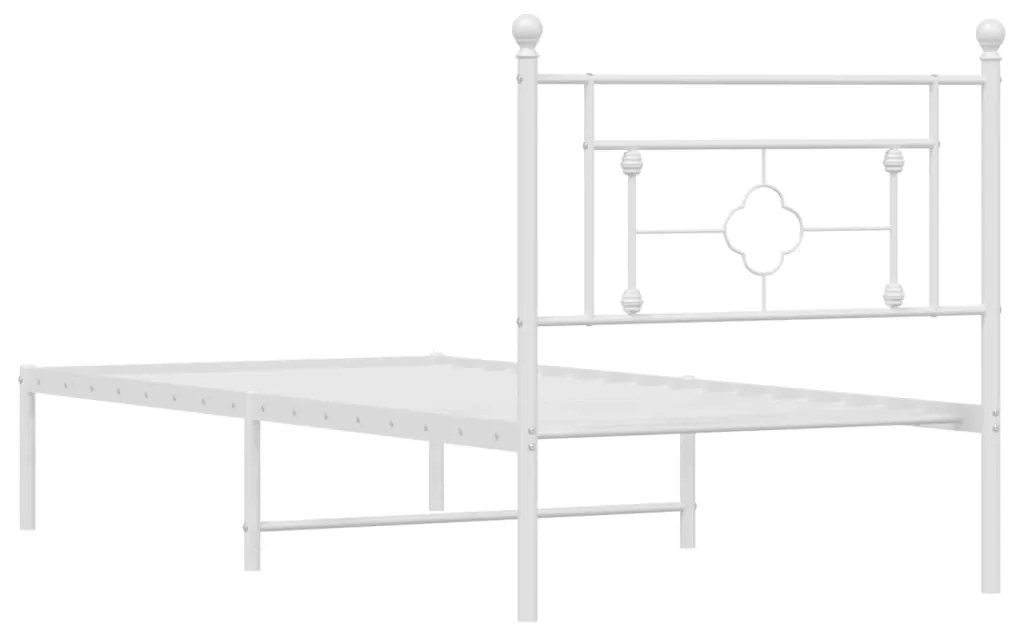 Estrutura de cama com cabeceira 90x190 cm metal branco