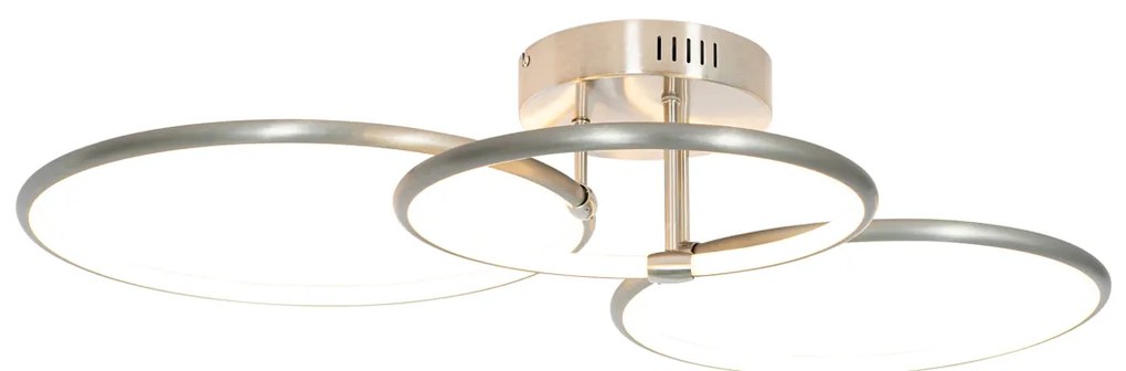 Candeeiro de teto em aço com LED regulável em 3 níveis de intensidade 3 luzes - Joaniqa Moderno
