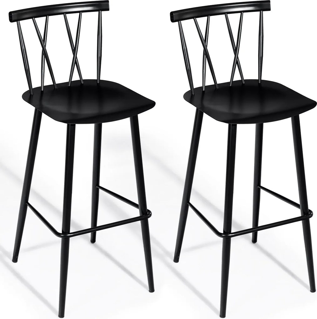 Conjunto de 2 Cadeiras de Jantar "NordicX" - 48 x 40 x 105 cm - Pretas