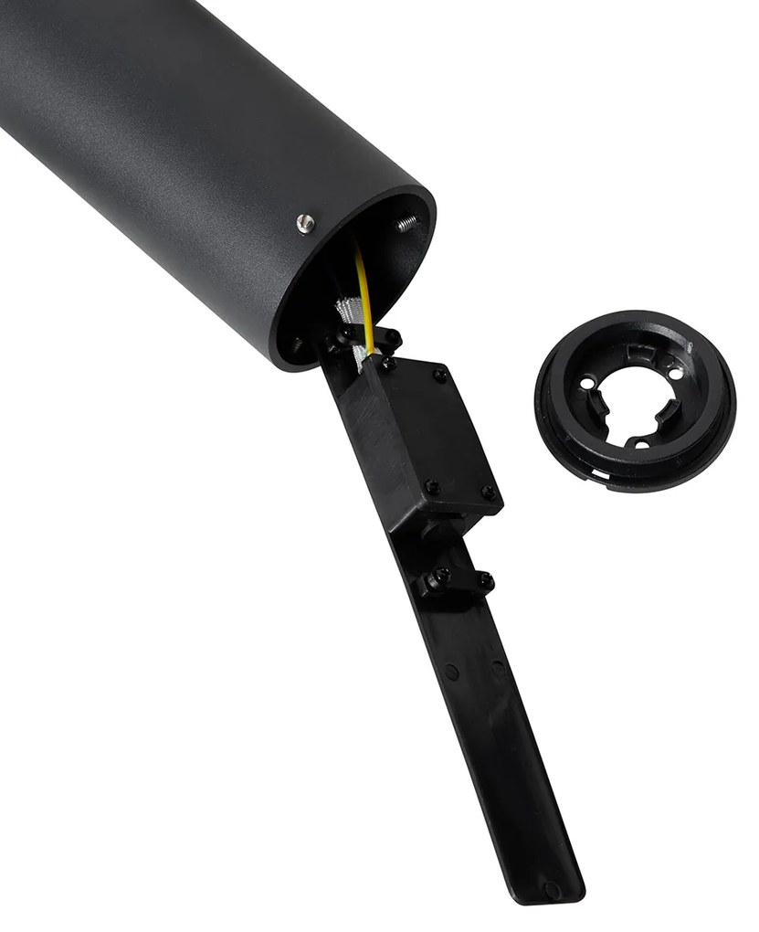 Candeeiro de pé para exterior preto 50cm ajustável - Duo