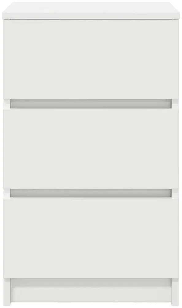 Mesa de cabeceira com 3 gavetas 39x35x65 cm branco